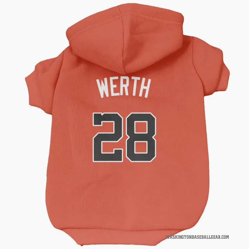 Jayson Werth  Orange Washington Nationals  Cat & Dog Pet Hoodie