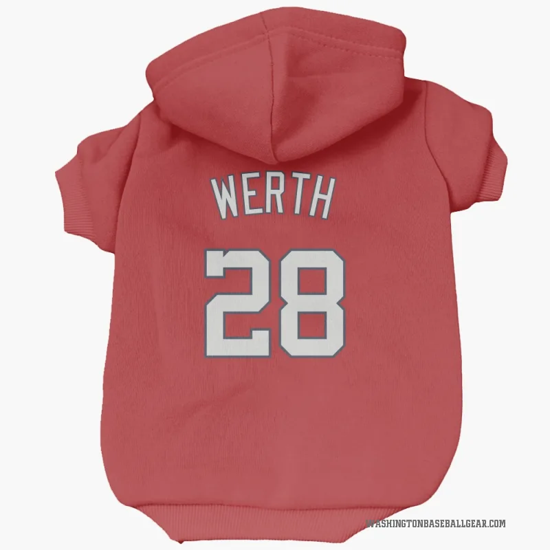 Jayson Werth  Red Washington Nationals  Cat & Dog Pet Hoodie