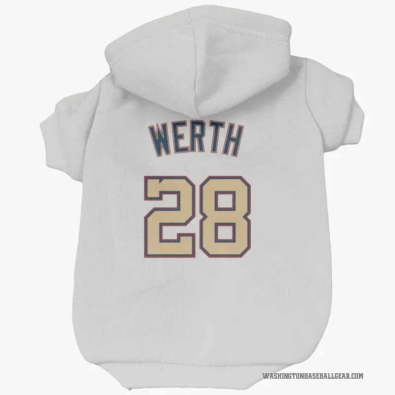Jayson Werth  White/Gold Washington Nationals  Cat & Dog Pet Hoodie