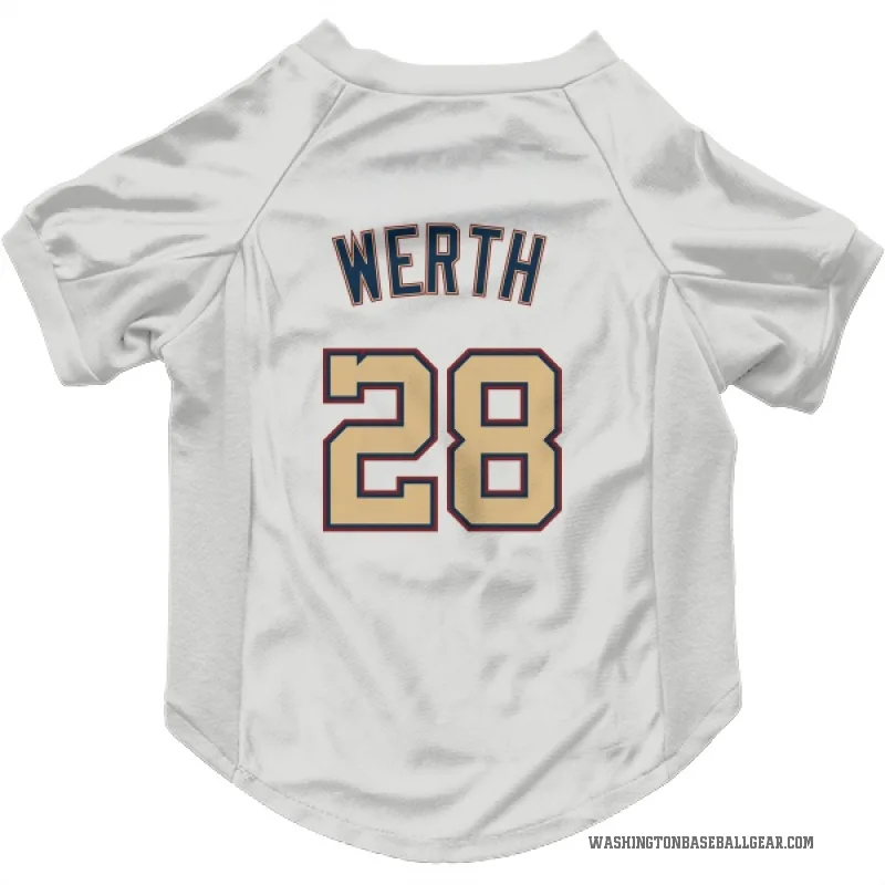 Jayson Werth  White/Gold Washington Nationals  Cat & Dog Pet Jersey