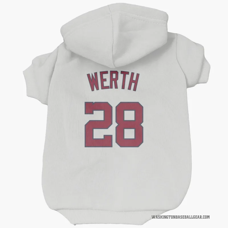 Jayson Werth  White Washington Nationals  Cat & Dog Pet Hoodie