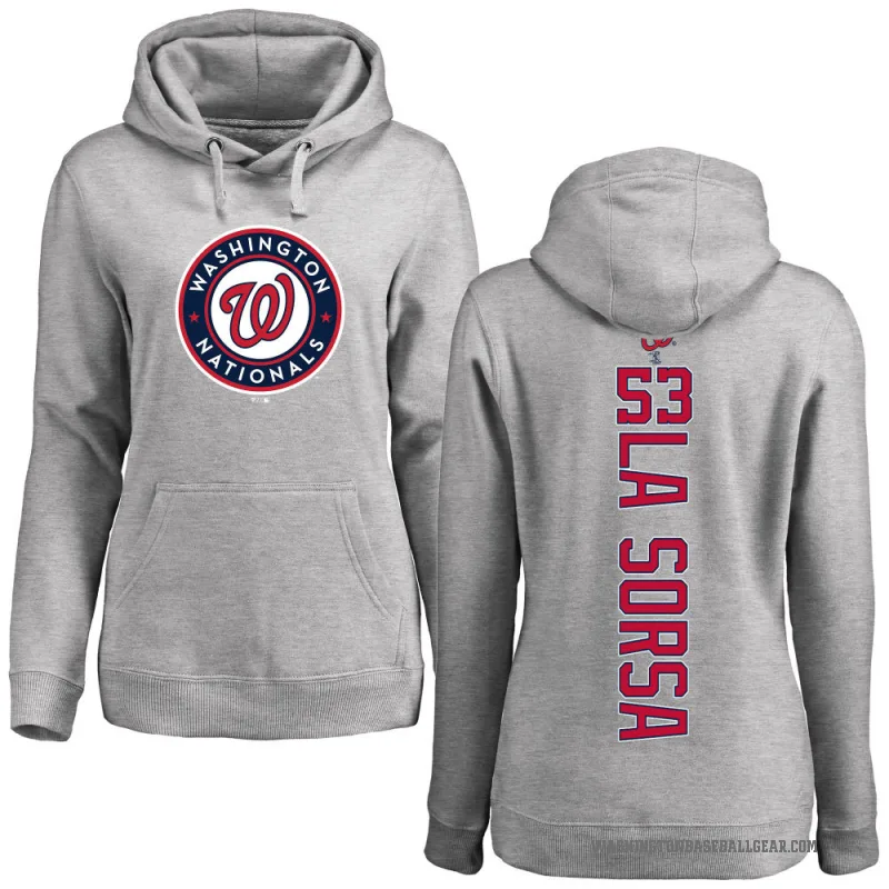 Joe La Sorsa Women's Washington Nationals Ash Backer Pullover Hoodie