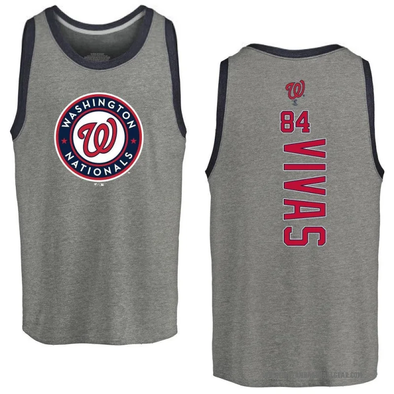 Jorbit Vivas Men's Ash Washington Nationals Backer Tank Top -