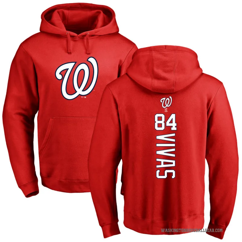 Jorbit Vivas Men's Red Washington Nationals Backer Pullover Hoodie