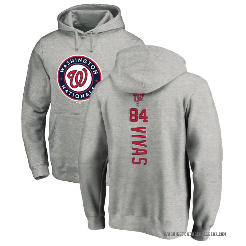 Jorbit Vivas Men's Washington Nationals Ash Backer Pullover Hoodie