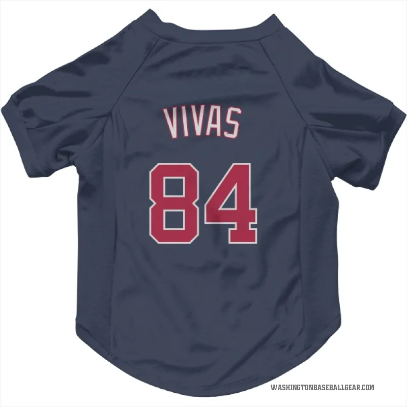 Jorbit Vivas Navy Washington Nationals Cat & Dog Pet Jersey