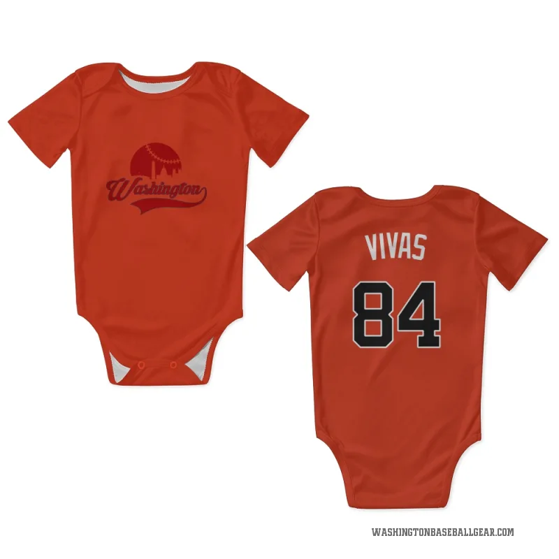 Jorbit Vivas Orange Washington Nationals Newborn & Infant Bodysuit
