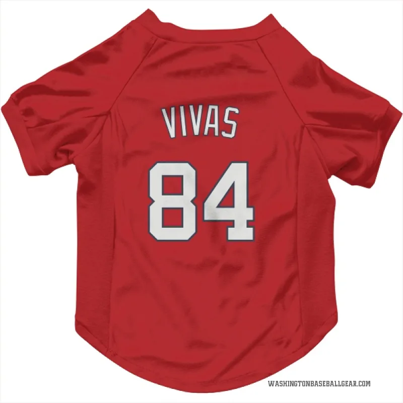 Jorbit Vivas  Red Washington Nationals  Cat & Dog Pet Jersey