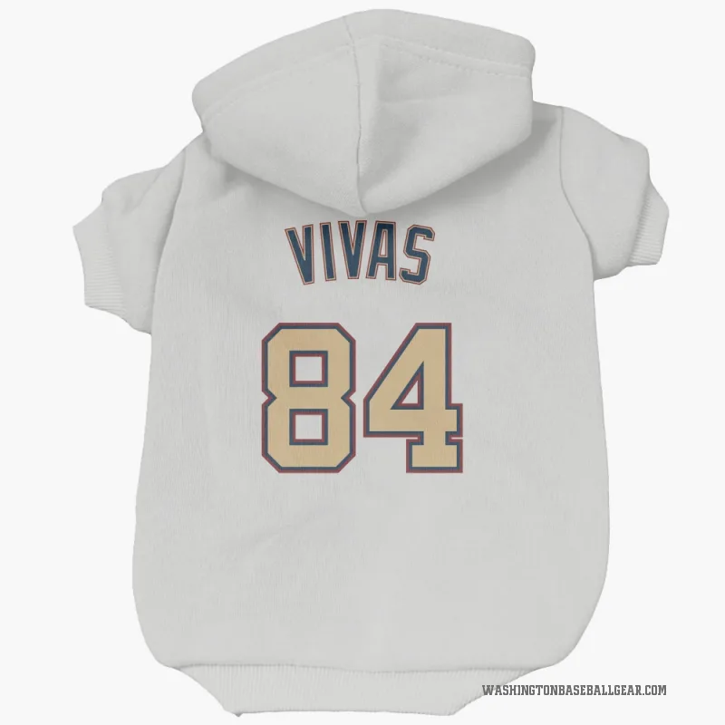 Jorbit Vivas  White/Gold Washington Nationals  Cat & Dog Pet Hoodie