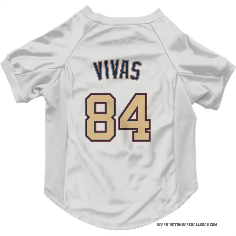 Jorbit Vivas  White/Gold Washington Nationals  Cat & Dog Pet Jersey