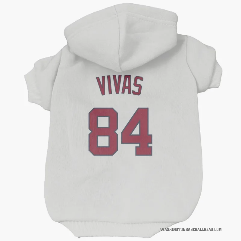 Jorbit Vivas  White Washington Nationals  Cat & Dog Pet Hoodie
