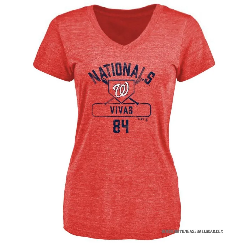 Jorbit Vivas Women's Red Washington Nationals Base Runner T-Shirt -
