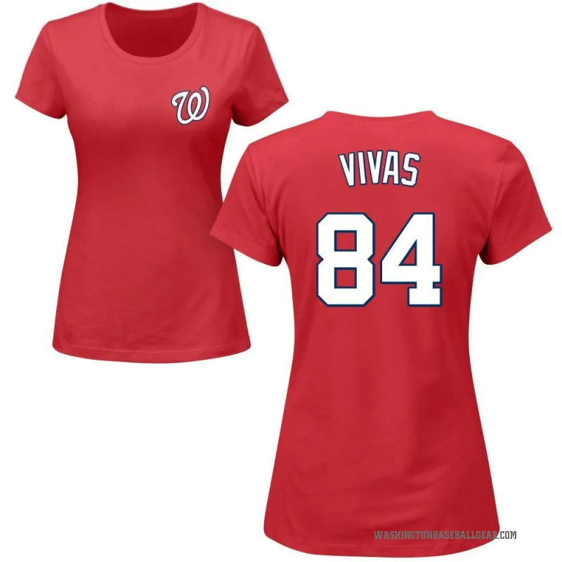 Jorbit Vivas Women's Red Washington Nationals Roster T-Shirt -
