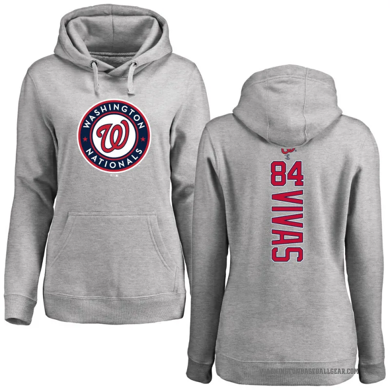 Jorbit Vivas Women's Washington Nationals Ash Backer Pullover Hoodie