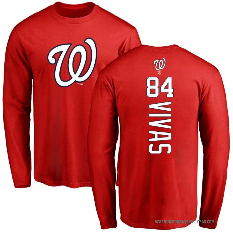 Jorbit Vivas Youth Red Washington Nationals Backer Long Sleeve T-Shirt -