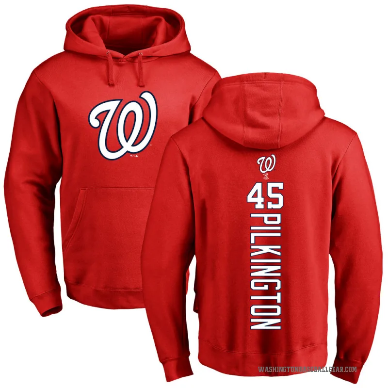 Konnor Pilkington Men's Red Washington Nationals Backer Pullover Hoodie