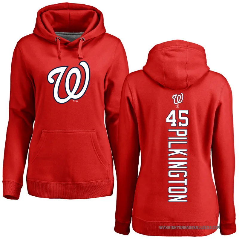 Konnor Pilkington Women's Red Washington Nationals Backer Pullover Hoodie