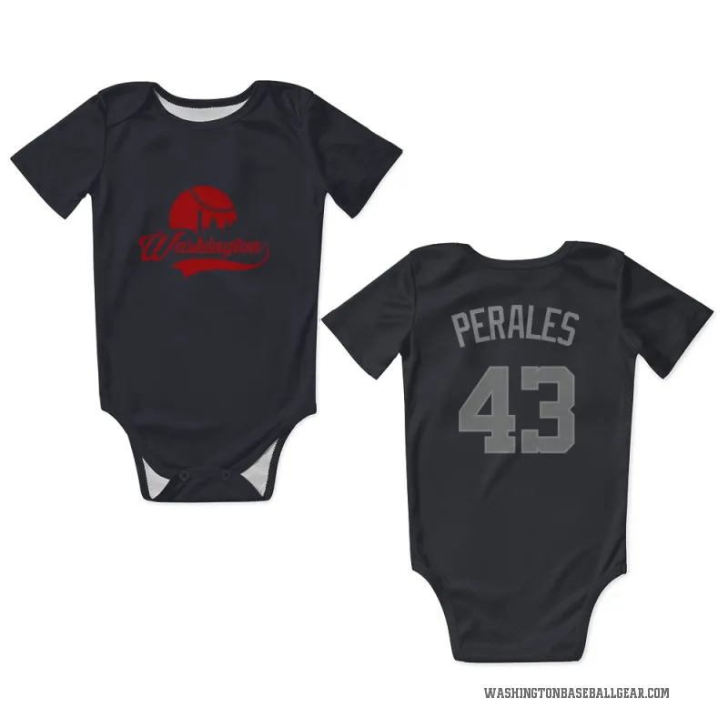 Luis Perales  Gray Washington Nationals   Navy  Newborn & Infant Bodysuit
