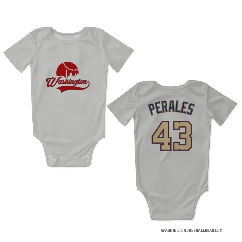 Luis Perales  White/Gold Washington Nationals  Newborn & Infant Bodysuit