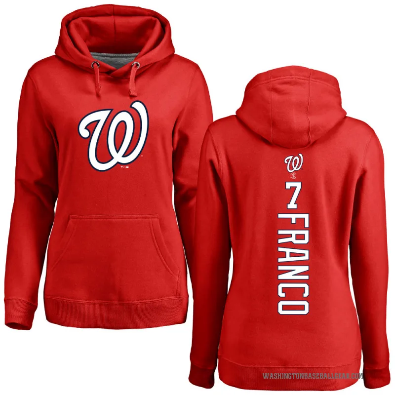 Maikel Franco Women's Red Washington Nationals Backer Pullover Hoodie