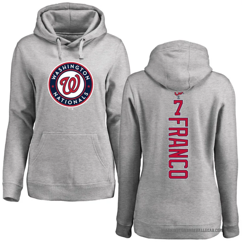 Maikel Franco Women's Washington Nationals Ash Backer Pullover Hoodie