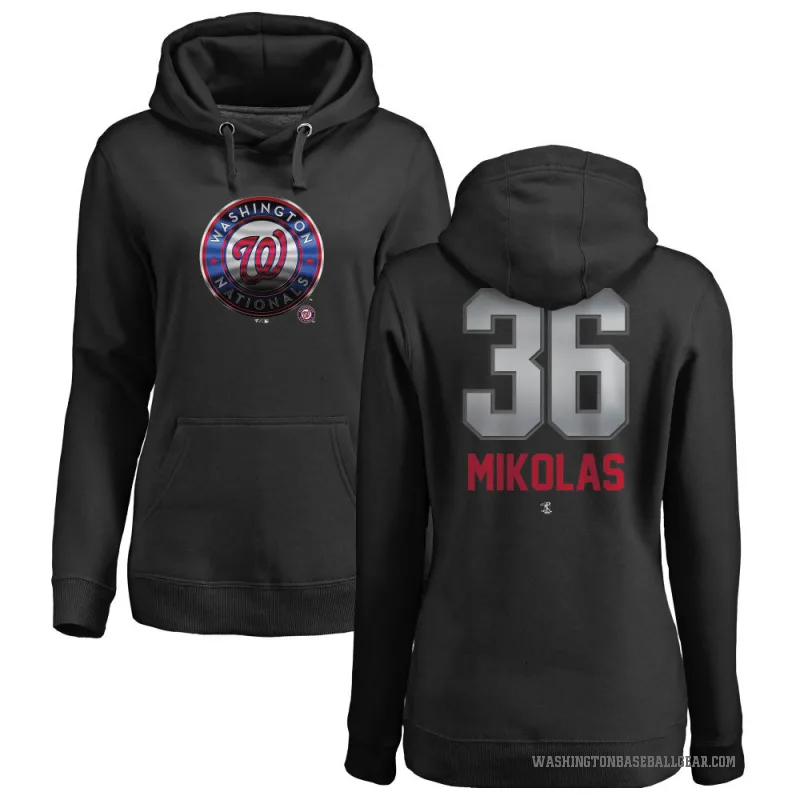 Miles Mikolas Women's Black Washington Nationals Branded Midnight Mascot Pullover Hoodie -