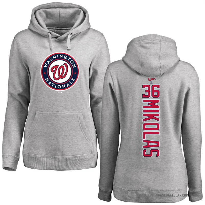 Miles Mikolas Women's Washington Nationals Ash Backer Pullover Hoodie