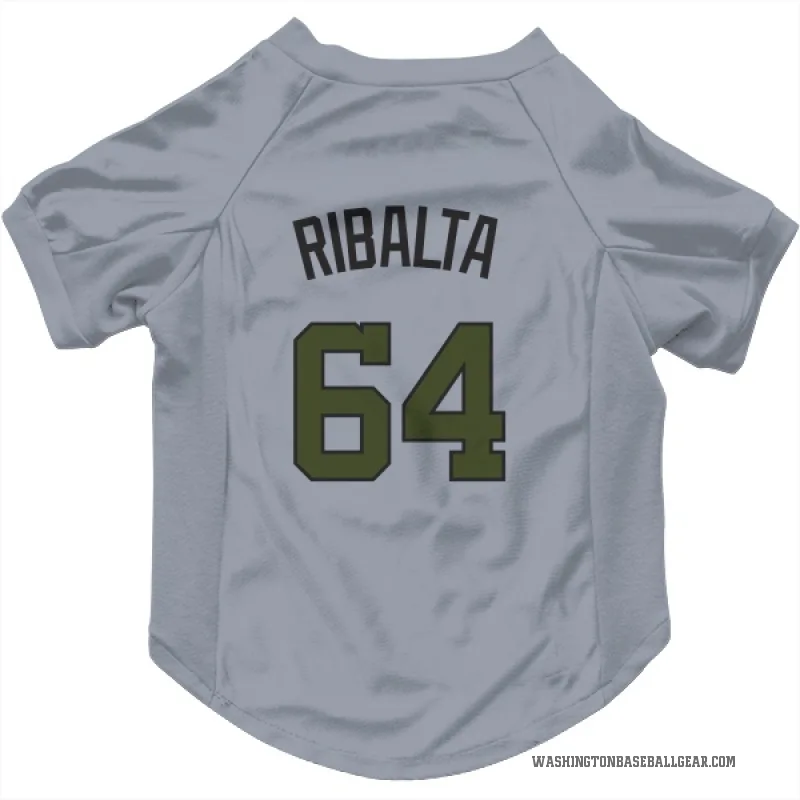 Orlando Ribalta  Gray Washington Nationals  Cat & Dog Pet Jersey