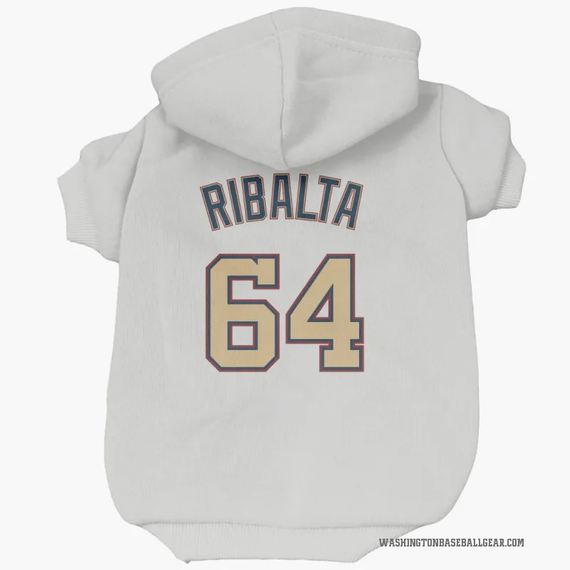 Orlando Ribalta  White/Gold Washington Nationals  Cat & Dog Pet Hoodie