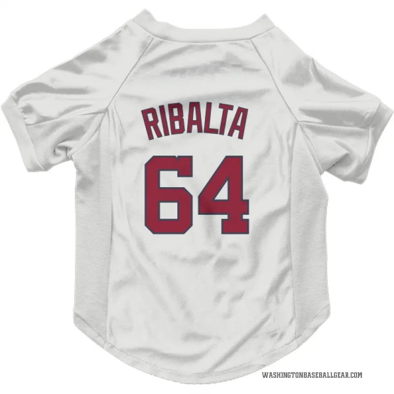Orlando Ribalta  White Washington Nationals  Cat & Dog Pet Jersey