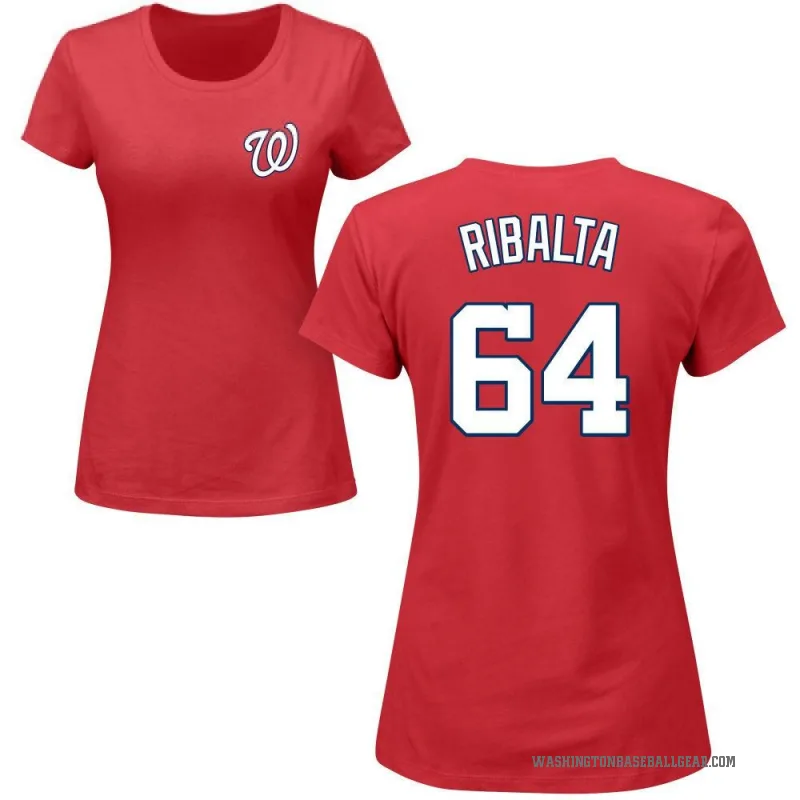 Orlando Ribalta Women's Red Washington Nationals Roster T-Shirt -
