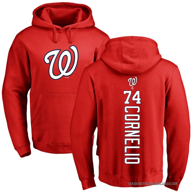 Riley Cornelio Men's Red Washington Nationals Backer Pullover Hoodie