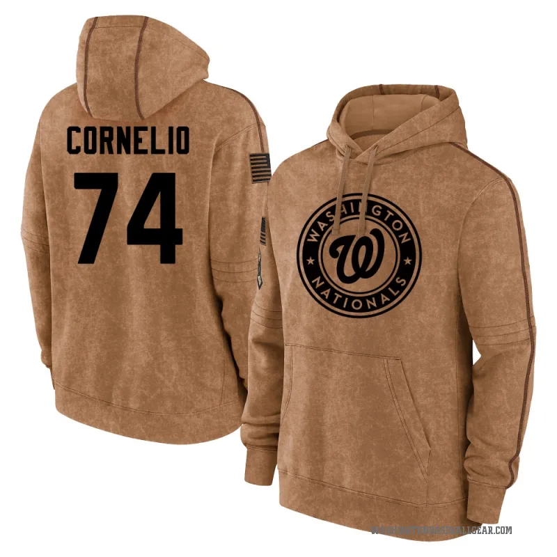 Riley Cornelio Youth Brown Washington Nationals 2023 Salute to Service Club Pullover Hoodie