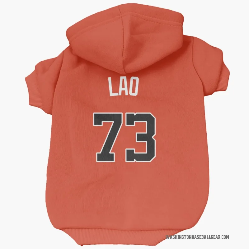 Sauryn Lao  Orange Washington Nationals  Cat & Dog Pet Hoodie