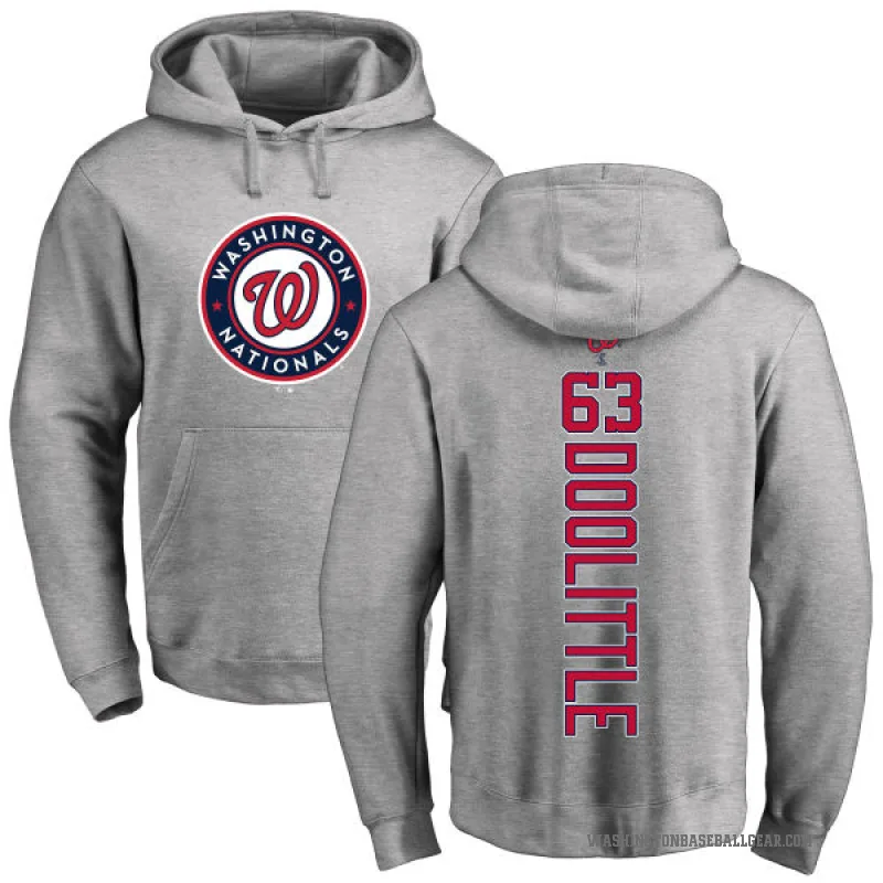 Sean Doolittle Men's Washington Nationals Ash Backer Pullover Hoodie