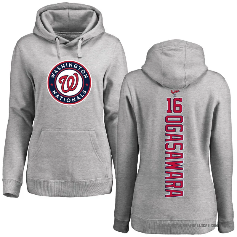 Shinnosuke Ogasawara Women's Washington Nationals Ash Backer Pullover Hoodie