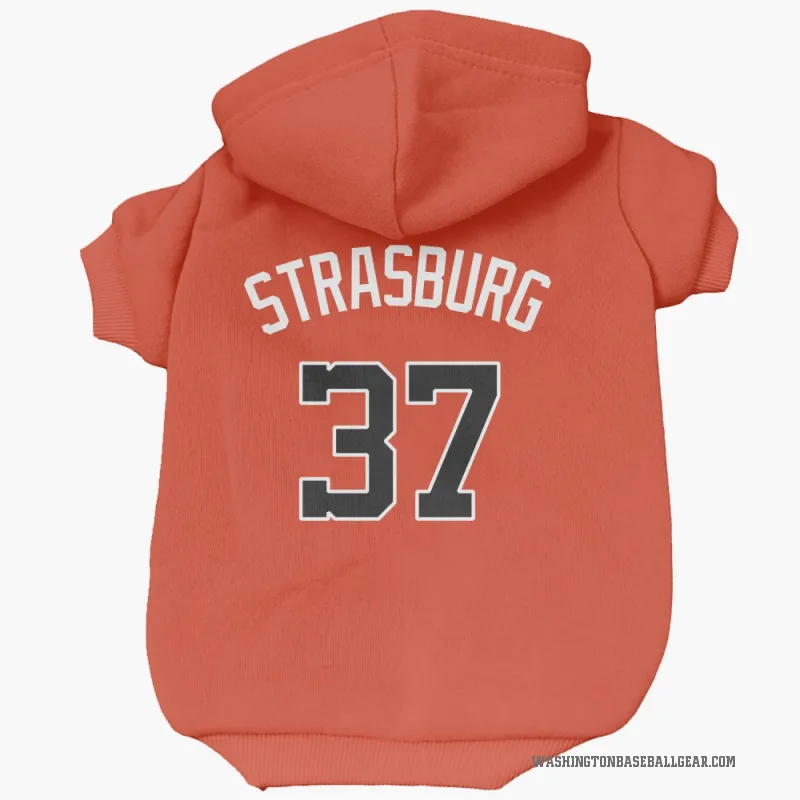 Stephen Strasburg  Orange Washington Nationals  Cat & Dog Pet Hoodie