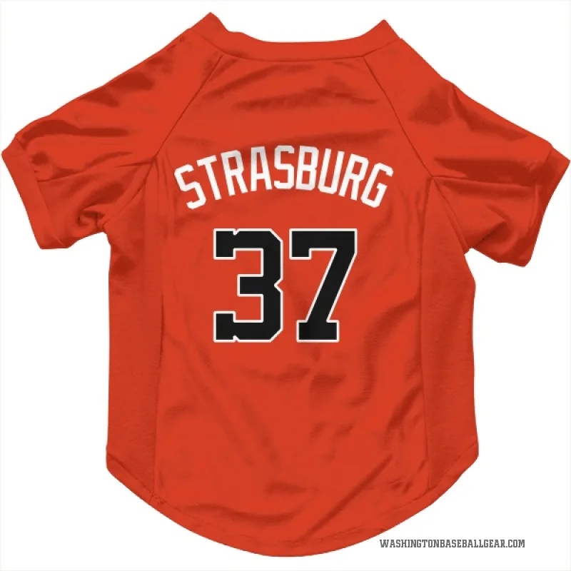 Stephen Strasburg  Orange Washington Nationals  Cat & Dog Pet Jersey