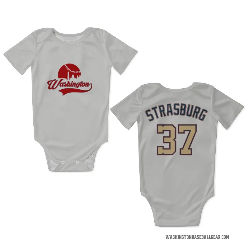 Stephen Strasburg  White/Gold Washington Nationals  Newborn & Infant Bodysuit
