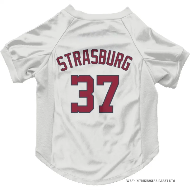 Stephen Strasburg  White Washington Nationals  Cat & Dog Pet Jersey
