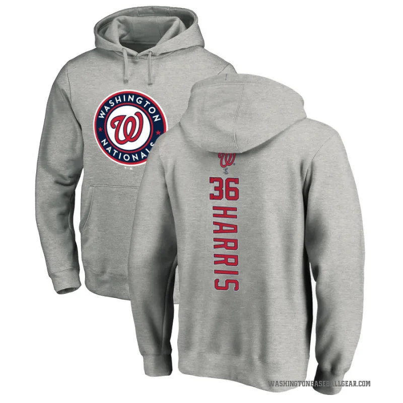 Will Harris Men's Washington Nationals Ash Backer Pullover Hoodie