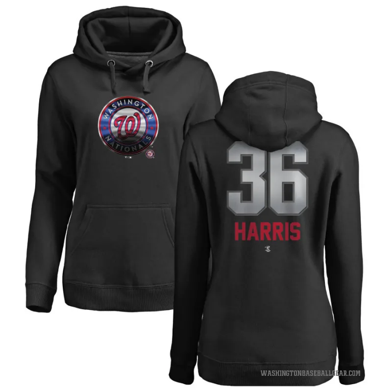 Will Harris Women's Black Washington Nationals Branded Midnight Mascot Pullover Hoodie -
